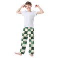 thumbnail image 2 of FORMRS Boys Pajama Pants with Pockets Size 13-14Y Kids Lounge Sleep Bottoms, Green and White Plaid Pattern, 2 of 8