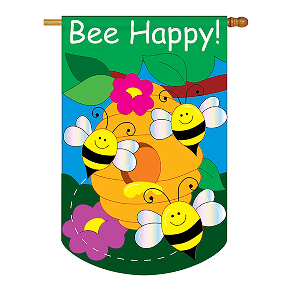 Bee Happy Garden Friends - Everyday Applique Decorative Vertical House