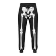 thumbnail image 4 of CUZIBR Boys Kids Jogger Pants Halloween Skeleton Print Elastic Drawstring Waist Ankle Sweatpants Funny Bone Graphic Loose Soft Casual Children Trousers,Black,4-5 Years, 4 of 4