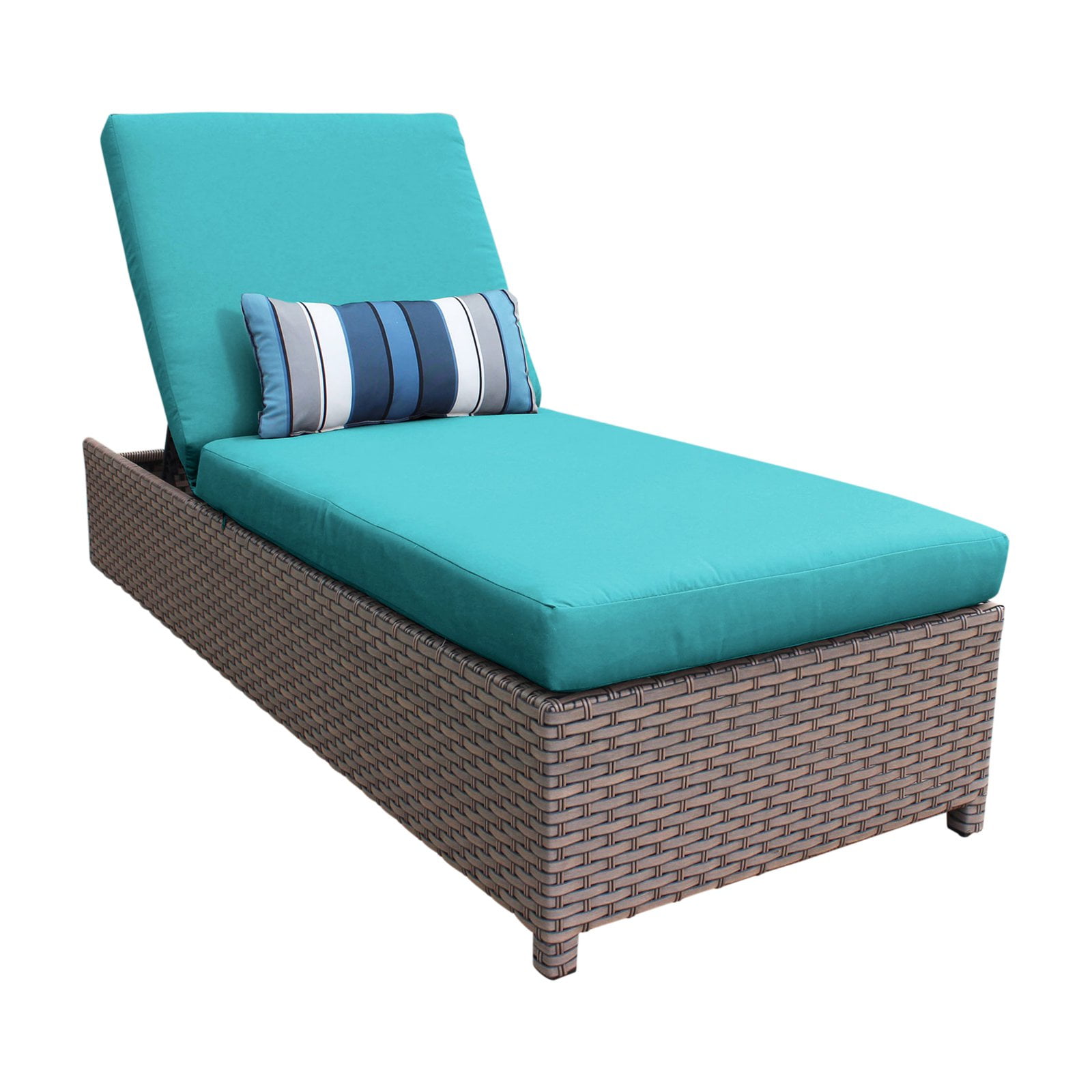 TK Classics Florence Wheeled Wicker Outdoor Chaise Lounge Chair
