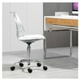 thumbnail image 6 of saney Clear Desk Chair with Cushion, Armless Rolling Chair Height Adjustable Ghost Chair Swivel Molded Plastic Home Office Chair with Wheels, Clear, 6 of 7