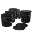 thumbnail image 1 of Hudson Exchange Premium 3.5 Gallon Bucket With Lid, Hdpe, Black, 4 Pack, 1 of 3