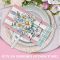 thumbnail image 6 of Hello Spring Daisy Flower Kitchen Dish Towels Set of 2, Floral Bloom Mason Jar Drying Hand Towels Baking Cooking Cloth, Pink Stripes Teal Plaid Farmhouse Home Kitchen Decoration 18 x 26 Inch, 6 of 6
