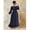 Navy Blue, variant on Blue Women Burgundy Autumn Modest Formal Elegant Wedding Evening Maxi Dress