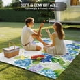 thumbnail image 4 of Blue Hydrangea Outdoor Rug 5x8 Ft - Reversible Patio Rug Outdoor Camping Rugs, Farmhouse Butterfly Spring Floral Washable Indoor Outdoor Area Rugs, Non-Slip Outdoor Carpet Runner for Deck/Porch, 4 of 8