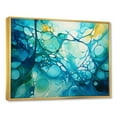thumbnail image 3 of Designart "Gleaming Ink in Green and Yellow III" Oversized Abstract Framed Wall Art - Transitional Blue Abstract Collages Living Room Framed Canvas Art, 3 of 7