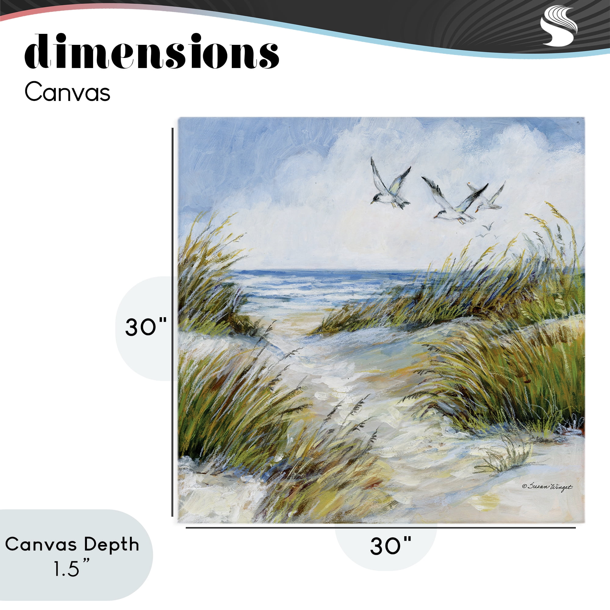Stupell Industries Beach Path Seagulls Overhead Canvas Wall Art, design by Susan Winget