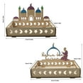 thumbnail image 5 of XunW Islamic Party Decor Wooden Ornaments Tray Crafts Iron Apricot Blue Gold Moon Shaped Green Multicolor Dinner Plate, 5 of 7