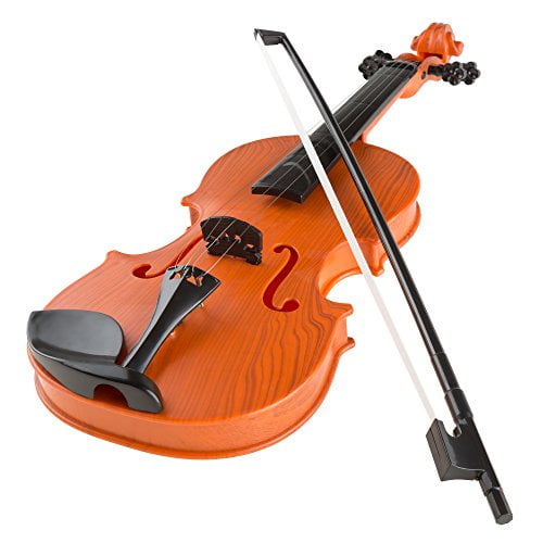Hey! Play! Violon Jouet pour Enfants avec 4 Cordes Réglables et Nœud - Sons Musicaux - Instrument Réaliste pour Apprendre la Musique Classique