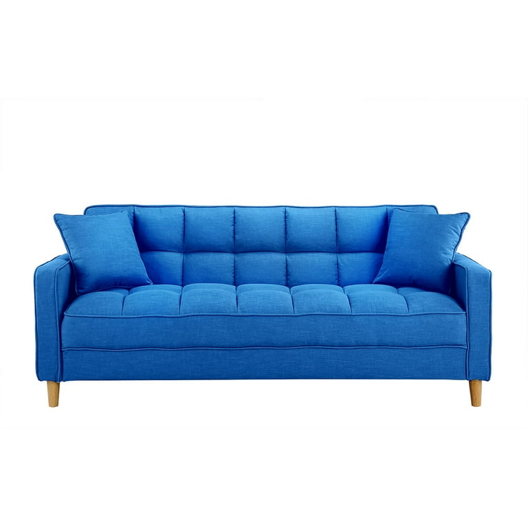 Modern Tufted Small Space Living Room Sofa Blue Walmart