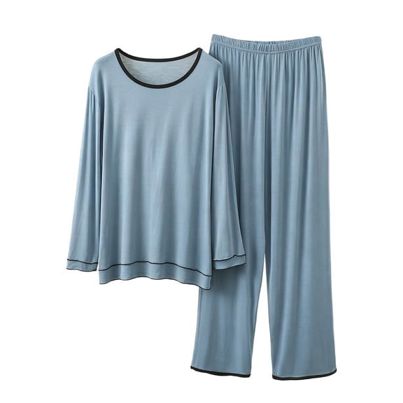 yillto Womens 2 Piece Pajama Set Long Sleeve Pajamas Top and Pants Crew Neck Pjs Set Soft Sleepwear Loungewear