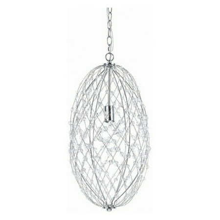 - AF Lighting 8287-1H Tear Drop Silver Web Pendant