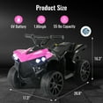 thumbnail image 3 of Pirecart Ride On ATV for Toddler, 6V Electric Riding Motorcycle w/ 4-Wheeler Quad, 1.86MPH Max Speed, Music, LED Headlights, 3 of 7