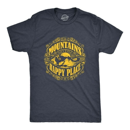 Mens Mountains Are My Happy Place Cool Vintage Rockies Outdoor Nature T shirt Graphic Tees Mens Mountains Are My Happy Place Cool Vintage Rockies Outdoor Nature T shirt Graphic Tees