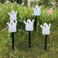 thumbnail image 6 of Dmlowu Halloween Solar Lights Outdoor, 5 Pack Waterproof Ground Stake Orange Pumpkin Lights, Spooky Halloween Decorations for Outdoor Garden Lawn, 6 of 7