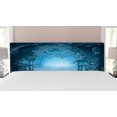 thumbnail image 1 of Fantasy Headboard, Passage Doorway Through Enchanted Foggy Palace Garden at Night View, Upholstered Decorative Metal Bed Headboard with Memory Foam, King Size, Navy Blue and Grey, by Ambesonne, 1 of 4