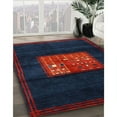 thumbnail image 2 of Ahgly Company Indoor Rectangle Contemporary Deep-Sea Blue Abstract Area Rugs, 2' x 5', 2 of 6