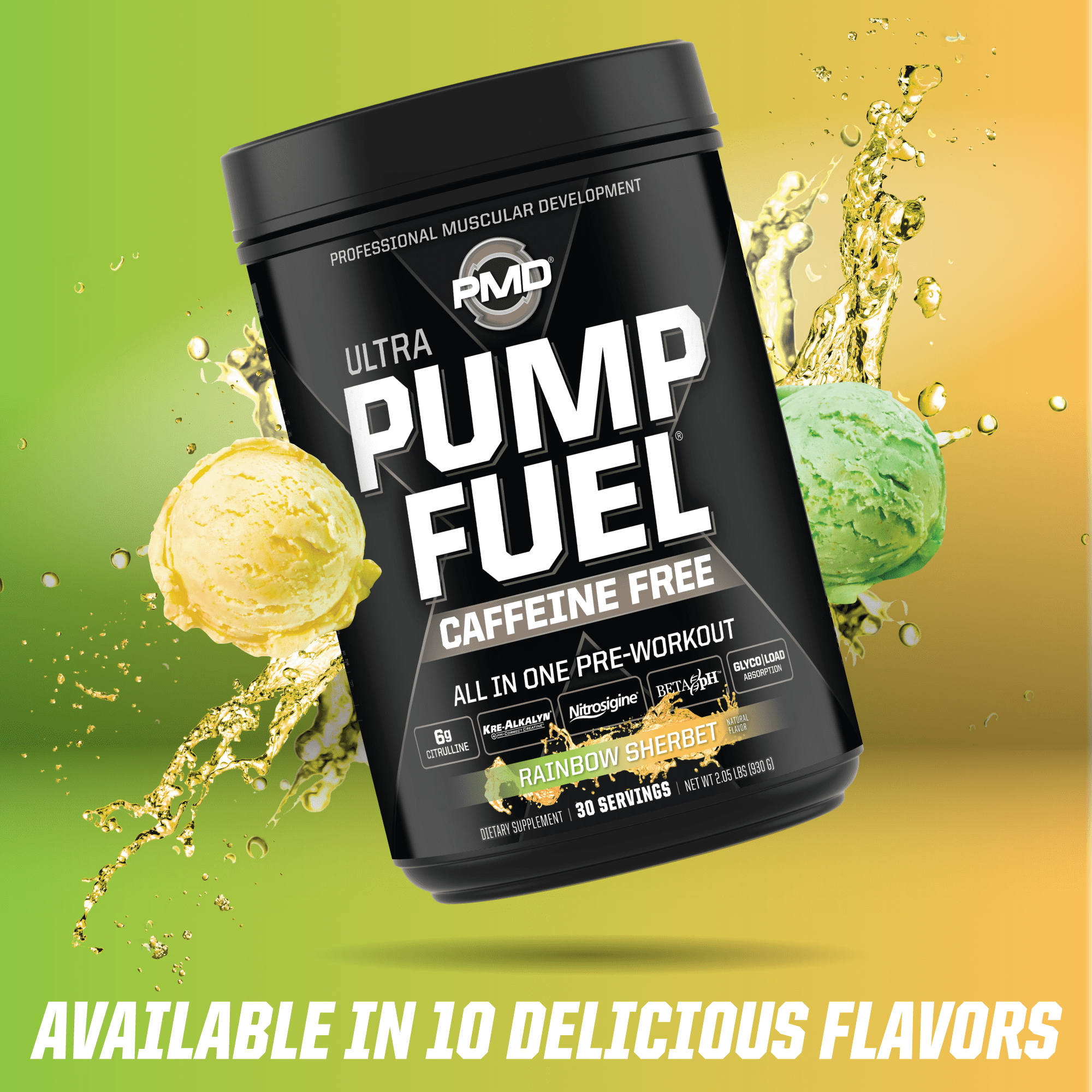 Pmd Sports Ultra Pump Fuel Caffeine Free Pre Workout Drink Mix Energy Strength Endurance Muscle Pumps And Recovery Complex Carbohydrates And Amino Energy Rockin Rainbow Sherbert 30 Servings Walmart Com