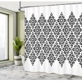 thumbnail image 4 of Ambesonne Damask Shower Curtain, Dark Floral Shapes Pattern, 69"Wx75"L, Charcoal Grey White, 4 of 4