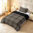 thumbnail image 2 of Manfei Retro Grid Twin Comforter Sets,Classic Plaid Bedding Set,Brown Blue Pink,Black Reversible,2pcs,1 Comforter and 1 Pillowcase,2pcs,1 Comforter and 1 Pillowcase, 2 of 7