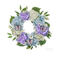 thumbnail image 2 of 19.7" Easter Hydrangea & Butterfly Decorative Wreath, Artificial Floral Hanging Garland Door Decor for Wall & Front Door Spring & Home Decoration, 2 of 6