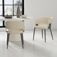 thumbnail image 2 of Luce Sand Textured Leatherette Dining Chair with Metal Legs - Set of 2, 2 of 9