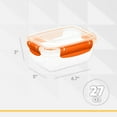thumbnail image 3 of Superio Brand Superio Airtight Food Storage Container with Leakproof Lid 27 Oz - Orange, 3 of 7