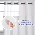 thumbnail image 3 of No Hooks Required Waffle Weave Shower Curtain with Snap in Liner-Mesh Top Window Hotel Grade Spa Waterproof 71"x74L" White, 3 of 6