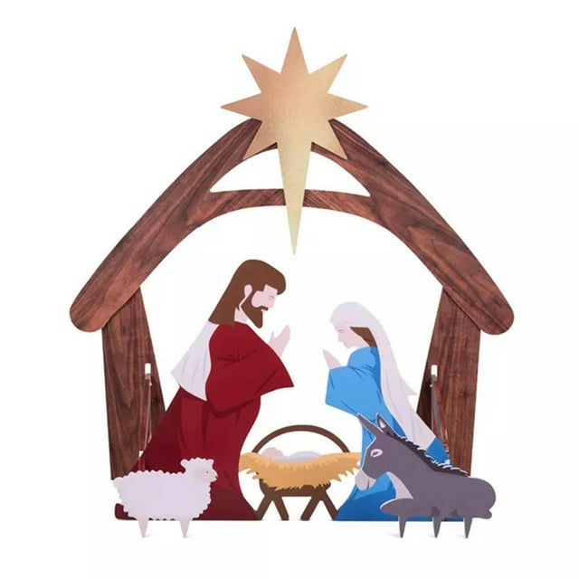 Mefallenssiah Ensemble de Nativité de Noël Extérieur Nuit Sainte