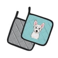 thumbnail image 2 of Checkerboard Blue Westie Pair of Pot Holders, 2 of 3