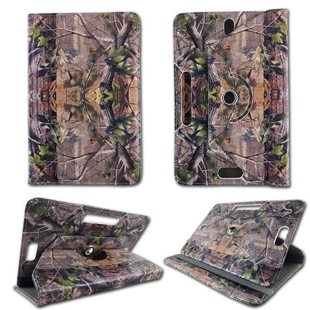 Camo green leaves folio tablet Case for Samsung Galaxy Tab 3 7 inch android tablet cases 7 inch Slim fit standing protective rotating universal PU leather standing cover