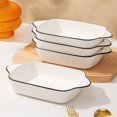 thumbnail image 4 of Scandinavian Creative Baking Plate Household Ceramic Rectangular Plate Salad Bowl Kitchen Tableware, 4 of 6