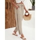 thumbnail image 5 of Pantalones de con Cordón Ajustable para Mujer, Pantalones de Playa de Verano con Cintura Elástica. Caqui S, 5 of 10