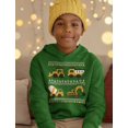 thumbnail image 4 of TeeStars - Tractors & Bulldozers Ugly Christmas Sweater Toddler Hoodie 2T Green, 4 of 5