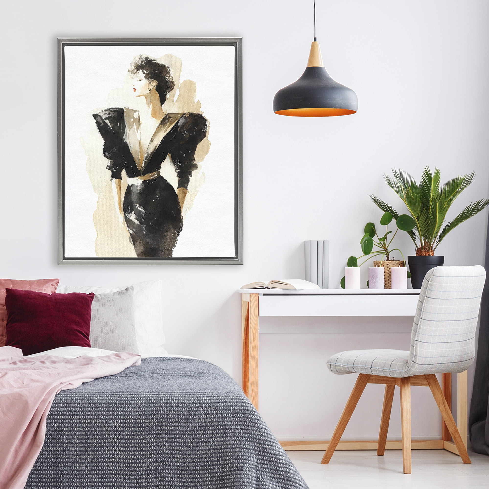 Stupell Industries Timeless Velvet Attitude Gray Framed Floater Canvas Wall Art, design by Svetlana Aleynikova