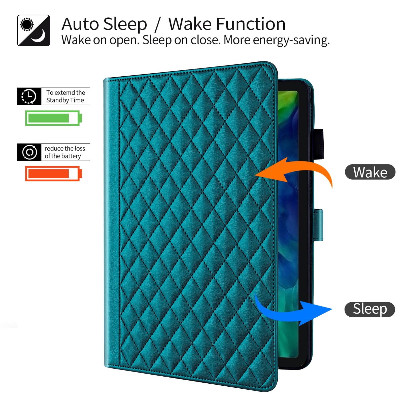 ChicShell Case for iPad Air 11-inch (2024), iPad Air 5th/4th Gen, iPad Pro 11 (4th/3rd/2nd/1st Gen), Multi-Angle View, PU Leather Auto Sleep/Wake Case with Pencil Holder, Darkgreen