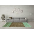 thumbnail image 3 of Ahgly Company Indoor Rectangle Abstract Turquoise Blue Modern Area Rugs, 2' x 5', 3 of 4