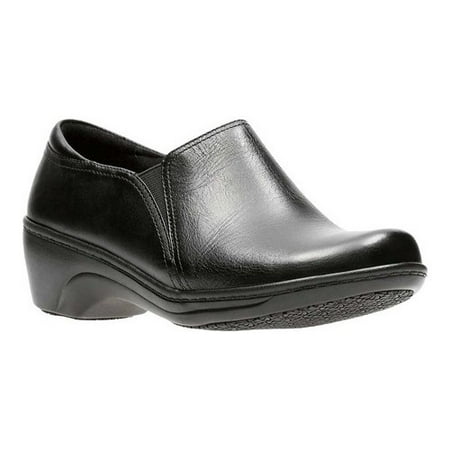 Clarks Womens Leather Slip Resistant Work Shoes