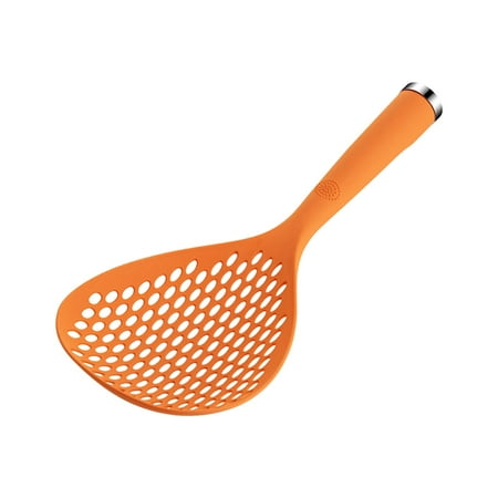 

Pasta Spoon with Long Handle Kitchen Colander with Handle Comfortable Grip Pasta Strainer Pasta Drainer for Kitchen Cooking orange