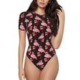 thumbnail image 1 of Balery New Year Flamingo Body de cuello redondo de manga corta para mujer Tops de manga corta Tops básicos-XX-Large, 1 of 7