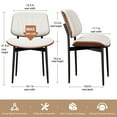 thumbnail image 2 of LainTene Modern Dining Room Chairs Set of 2, Faux Leather and Bentwood Design with Metal Legs, Ideal for Kitchen or Dining Space, 2 of 9