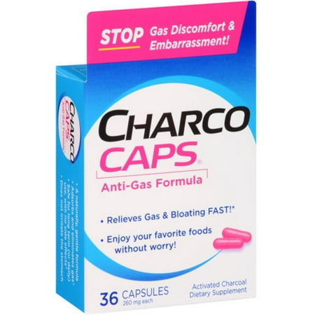 CharcoCaps 260 mg Capsules 36 ea (Pack of 4)