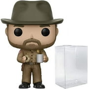 POP [Stranger Things - Chief Hopper with Donut Funko Vinyl Figure (Bundled with Compatible Box Protector Case), Multicolor, 3.75 inches