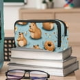 thumbnail image 6 of PhooArto Pencil Case, Capybaras Flower Patterns Large Capacity Pencil Pouch Stationery Pen Bag, 6 of 7