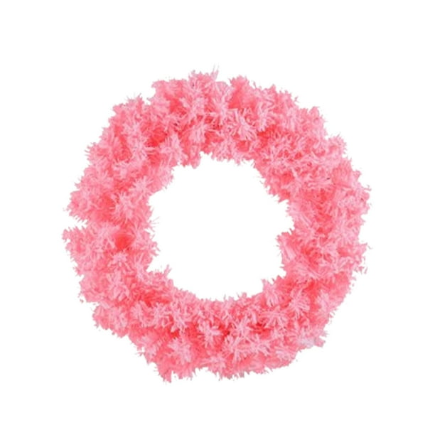 Corona navideña para puerta de entrada, corona navideña rosa para exteriores e interiores. 30 centímetros