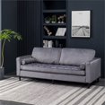 thumbnail image 2 of Alexent 84.6" Mid-Century Wood/Velvet Square Arm Loveseat in Gray, 2 of 8