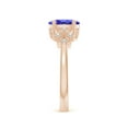 thumbnail image 3 of ANGARA Natural Vintage Style Oval 1.25 ct Tanzanite Ring with Diamonds in 14K Rose Gold for Women (Size-8x6mm) | December Birthstone, Anniversary, Jewelry Gift for Women | Natural Tanzanite Ring, 3 of 9