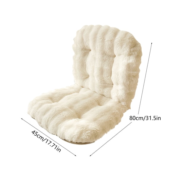 Office Chair Cushion Padded with Back Support, Desk Chair Cushion with Premium Imitation Rabbit Fur, Non-Slip Seat Pad High Back Office Chair Cushions for Dormitory Car Home Dining Room