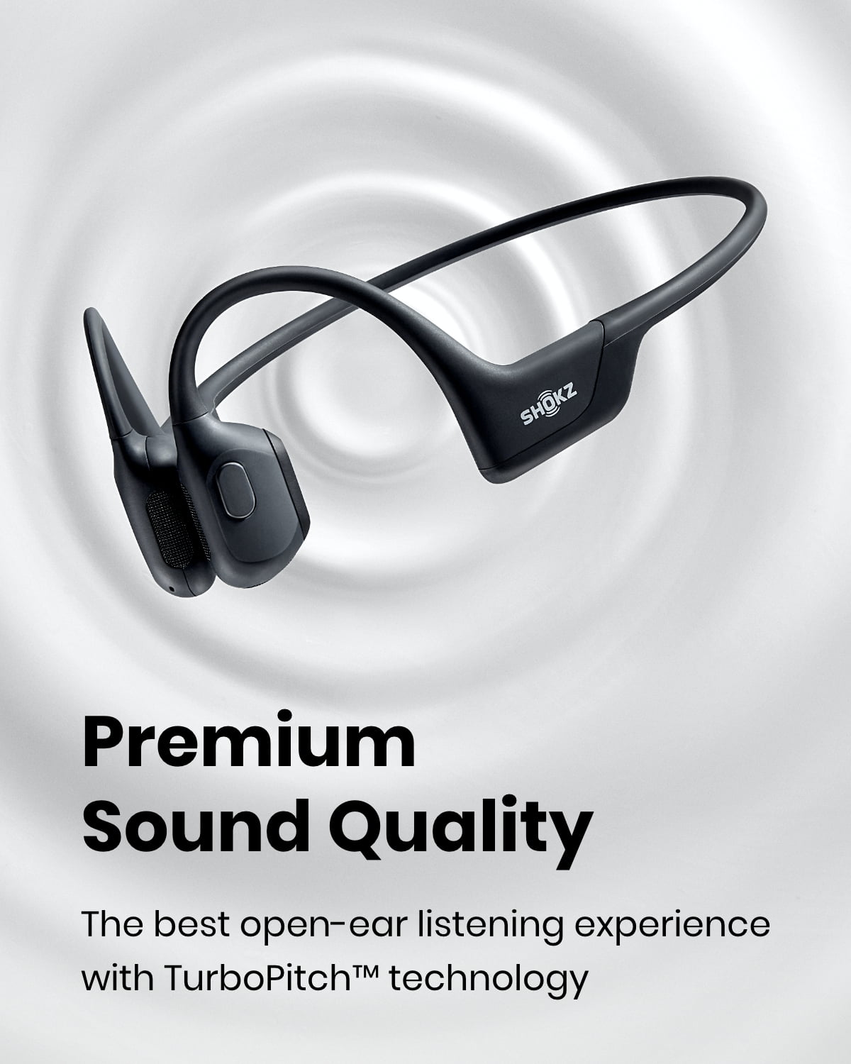 Shokz OpenRun Pro Premium Bone Conduction Open Ear Bluetooth Headphones for  Sports with Cooling Wristband (Black)