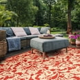 thumbnail image 4 of SAFAVIEH Courtyard Aubrey Floral Indoor/Outdoor Area Rug, Red/Creme, 5'3" x 7'7", 4 of 10